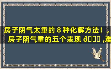 房子阴气太重的８种化解方法！,房子阴气重的五个表现 🐋 ,难怪运势很差!